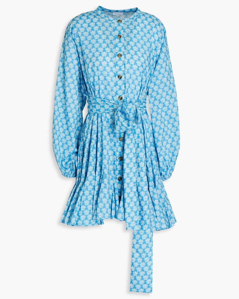 RHODE Damen Ea Hedkleid ininilänge aus Bauwolle it florale Print