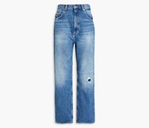 Larsson hoch sitzende Jeans mit geradem Bein inDistressed-Optik