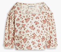 Daphne Cropped Bluse aus Baumwollpopeline mit floralem Print