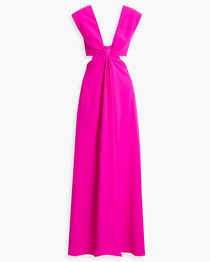 Monique Lhuillier Damen Robe aus Crêpe mit Cut-outs und Knotendetail
