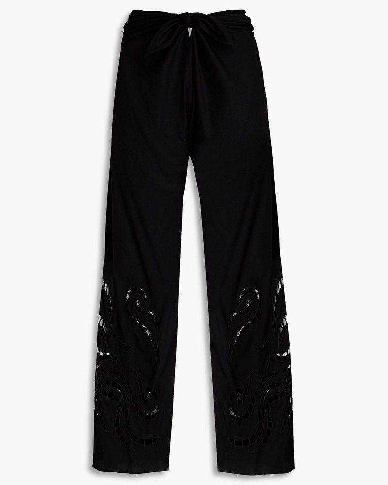 ViX Damen Hose mit weitem Bein aus Webstoff