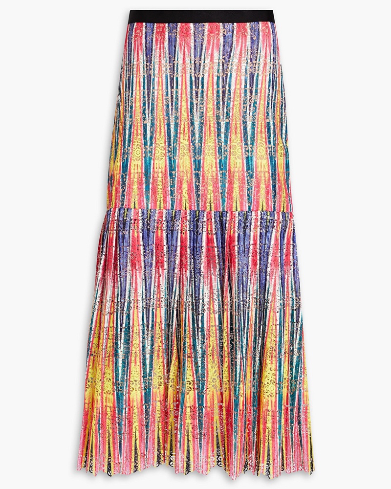 Saloni Damen Diana Midirock aus Spitze mit Streifen und Raffung