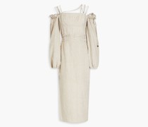 Byron schulterfreies Midikleid aus Leinen