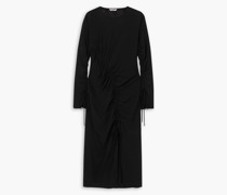 Opinion Midikleid aus Crêpe mit Raffungen