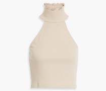 Rollkragenoberteil aus einer gerippten Tencel™-Mischung S