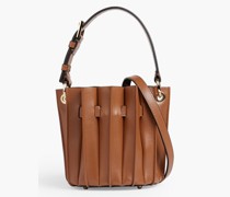 Plissierte Mini-Beuteltasche aus Leder