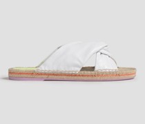 Florita Espadrille-Pantoletten aus Leder mit Twist-Detail