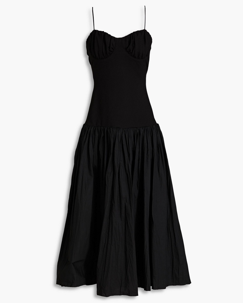NICHOLAS Damen Salem Midikleid aus Baumwoll-Jersey und Popeline mit Raffung NICHOLAS Damen Salem Midikleid aus Baumwoll-Jersey und Popeline mit Raffung