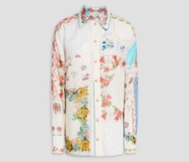 Hemd aus Baumwolle mit floralem Print und Stickereien 00