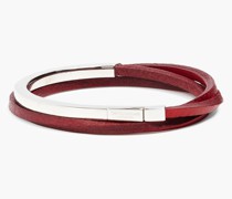 Armband aus Sterlingsilber und Leder M