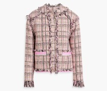 Jacke aus Tweed aus einer Baumwollmischung mit Fransen