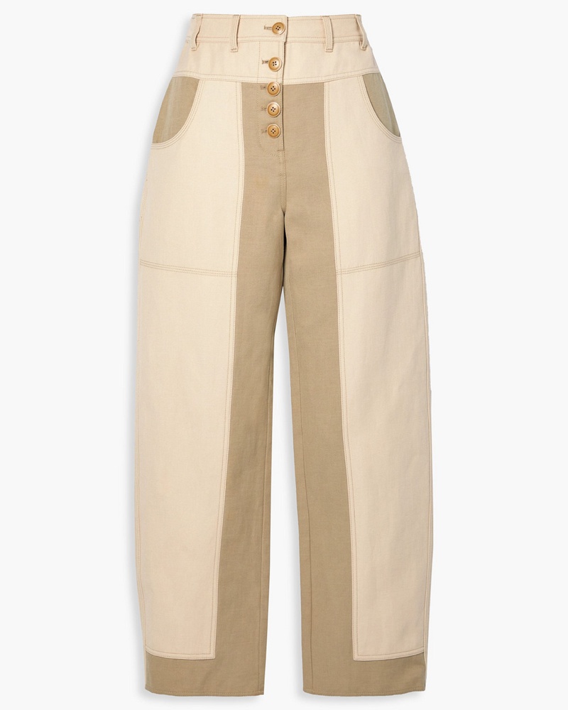 Ulla Johnson Damen August zweifarbige Hose mit geradem Bein aus Baumwoll-Twill
