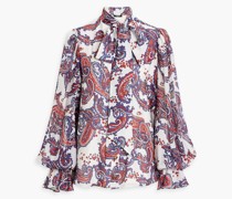Bluse aus Seiden-Voile mit Paisley-Print