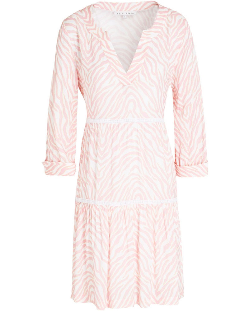 Heidi Klein Damen Gestuftes Minikleid aus Webstoff mit Zebraprint