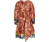 Tabitha Minikleid mit Lochstickerei und floralem Print L