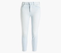 Halbhohe Skinny Jeans mit Streifen 23