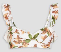 Margot Bikini-Oberteil mit floralem Print und Rüschen L