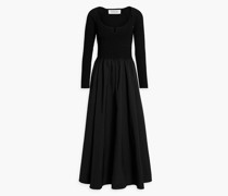 Wandelbares Midikleid aus Taft mit Rippstrick-Einsatz