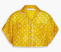 Cropped Hemd aus Ramie mit Polka-Dots 00