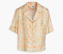 Bedrucktes Hemd aus Seiden-Twill