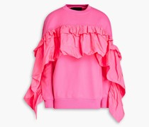 REDValentinoOversized-Sweatshirt aus Frottee aus einer Baumwollmischung mit Tafteinsatz S