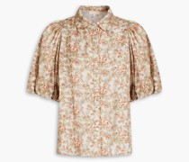 Bluse aus Jacquard mit floralem Print