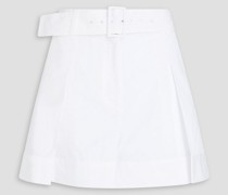 Shorts aus Popeline aus einer Baumwollmischung mit Gürtel
