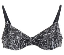 Bikini-Oberteil mit Raffungen und Print 32 B