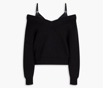 Pullover aus einer gerippten Baumwollmischung mit Cut-outs