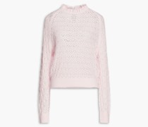 Pullover aus einer Wollmischung inPointelle-Strick mit Rüschen 1
