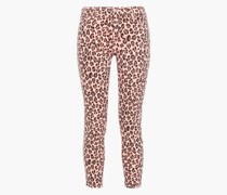 Halbhohe Cropped Skinny Jeans mit Leopardenprint 23