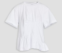 Gerafftes T-Shirt aus Baumwoll-Jersey