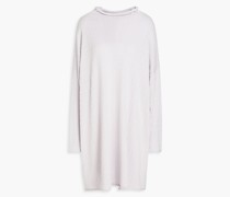 Pullover aus Pointelle-Strick aus einer Baumwoll-Kaschmir-Seidenmischung