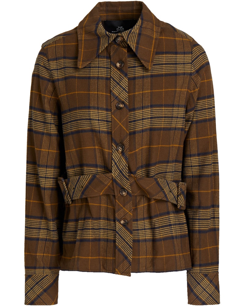 Marc Jacobs Damen Kariertes Hemd aus Baumwoll-Twill mit Schnalle