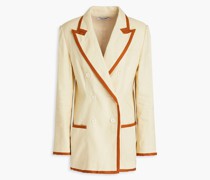 Doppelreihiger Blazer aus zweifarbigem Leinen