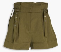 Shorts aus einer Baumwoll-Leinenmischung mit Gürtel