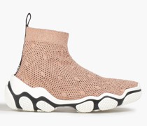 High-Top-Sneakers aus Metallic-Mesh