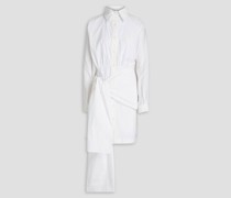 Calanthe gerafftes Hemdkleid inMinilänge aus Popeline aus einer Baumwollmischung