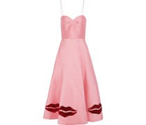 Ela sequin-embellished duchesse satin-twill midi dress