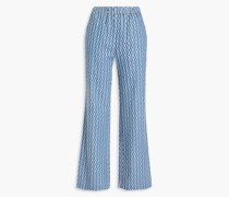 Hose mit geradem Bein aus Denim mit Stickereien