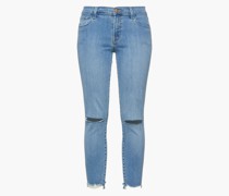 Halbhohe Cropped Skinny Jeans inDistressed-Optik 25