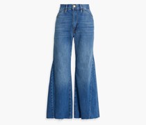 Le Baggy Palazzo halbhohe Cropped Jeans mit weitem Bein