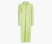 Jupiter Midikleid aus Stretch-Mesh mit Gingham-Karo