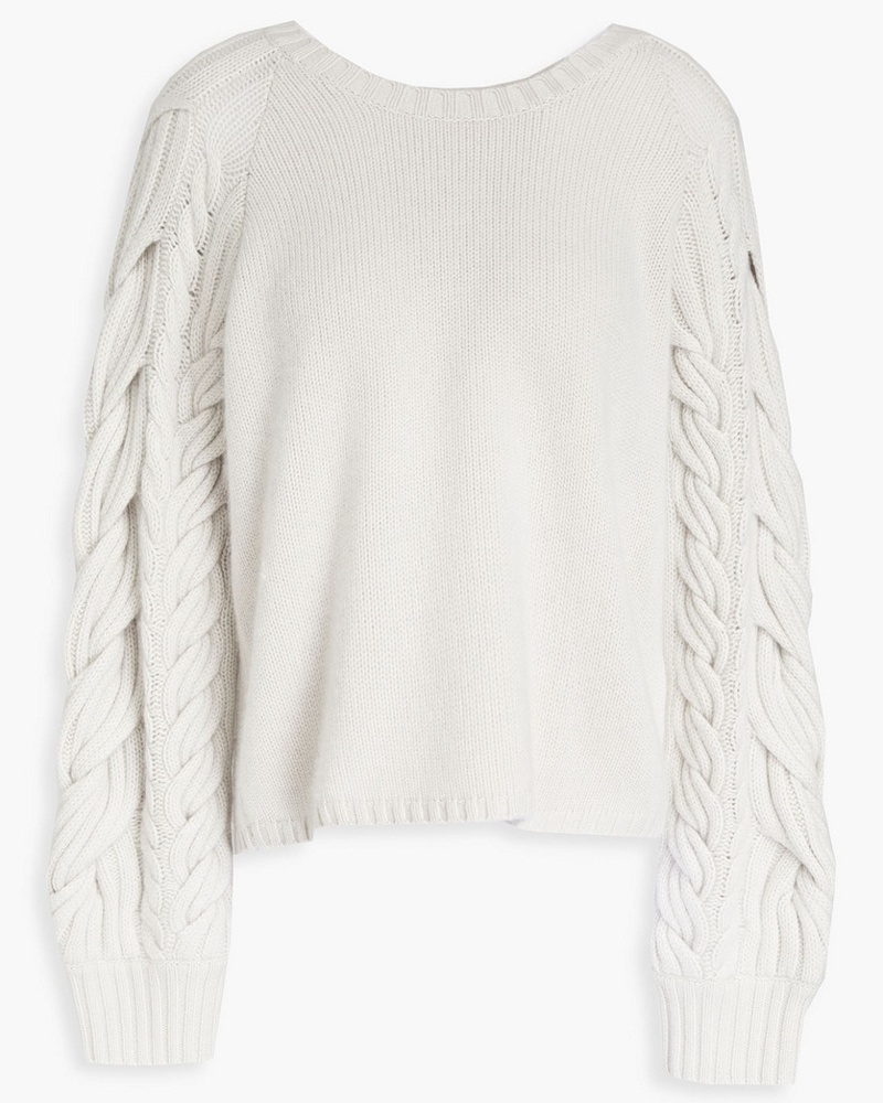 NAADAM Damen Pullover aus einer Woll-Kaschmirmischung mit Zopfstrickmuster S NAADAM Damen Pullover aus einer Woll-Kaschmirmischung mit Zopfstrickmuster S
