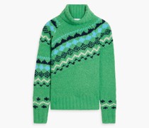 Rollkragenpullover aus gebürstetem Jacquard-Strick