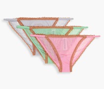 Set aus drei tief sitzenden Höschen aus Stretch-Mesh