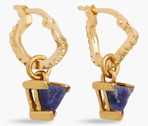 24 KT. vergoldete Ohrringe aus Sterlingsilber mit Sodalithen und Kristallen