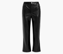 Hanie Cropped Hose mit geradem Bein aus Kunstleder