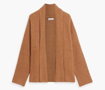 Gerippter Cardigan aus einer melierten Woll-Kaschmirmischung