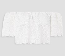 Kela schulterfreies Cropped Oberteil aus gehäkelter Baumwolle S